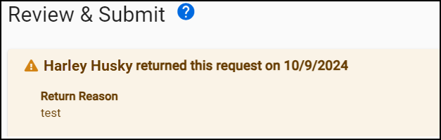 Image showing return reason alert